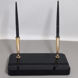 Vintage Sheaffer 4501J Double Desk Gold Socket White Dot Black Set